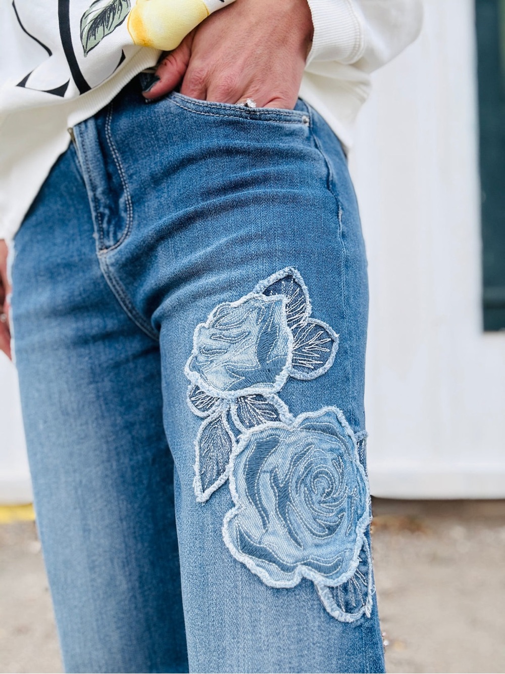 Driftwood Free People Charlee Rose Patchwork Jeans NWT - Picture 3 of 8